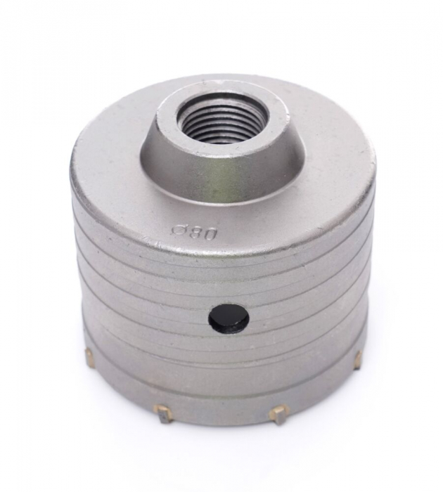 Freza carota vidia beton 80mm cu burghiu si prelungitor SDS PLUS (TA4069) [2]