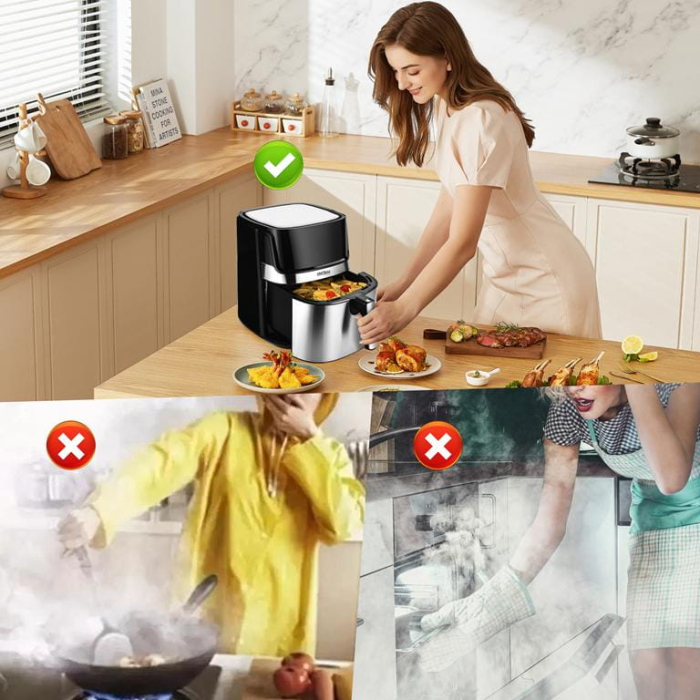 Friteuza cu aer cald 8L fara ulei 1500W + LCD (KD4101) [14]
