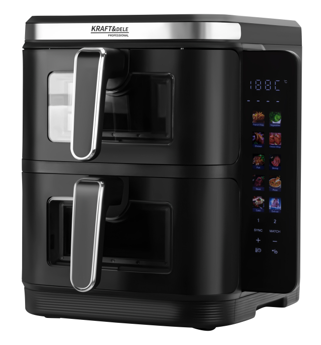 Friteuza cu aer cald Airfryer 11L 2800W cu 2 cosuri si 10 programe (KD4335) [7]