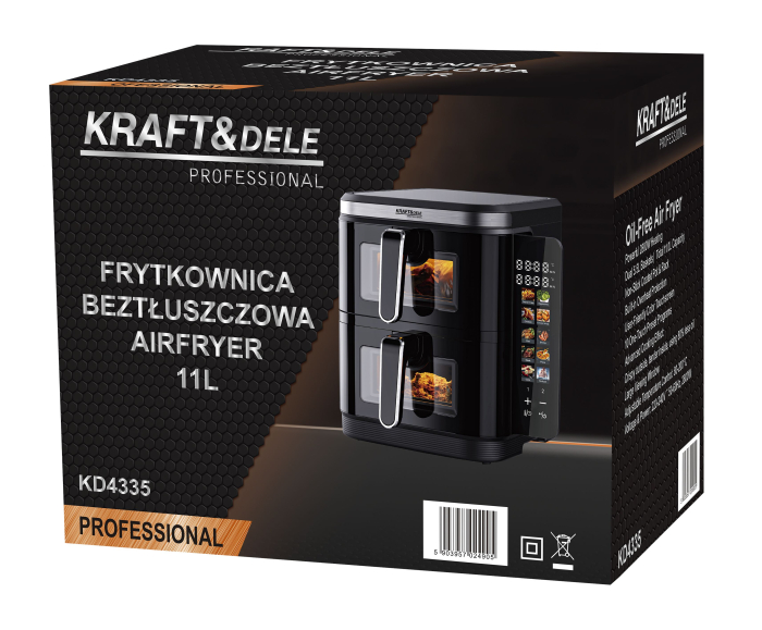 Friteuza cu aer cald Airfryer 11L 2800W cu 2 cosuri si 10 programe (KD4335) [15]