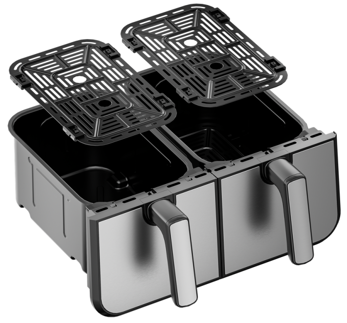 Friteuză cu aer cald fara ulei 9L 2500W cos dublu doua camere + LCD (KD4180) [7]