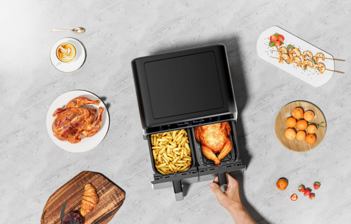 Friteuză cu aer cald fara ulei 9L 2500W cos dublu doua camere + LCD (KD4180) [17]