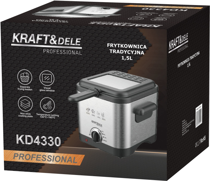 Friteuza electrica cu ulei 1.5L, 1000 W, temperatura reglabila 130-190°C (KD4330) [13]