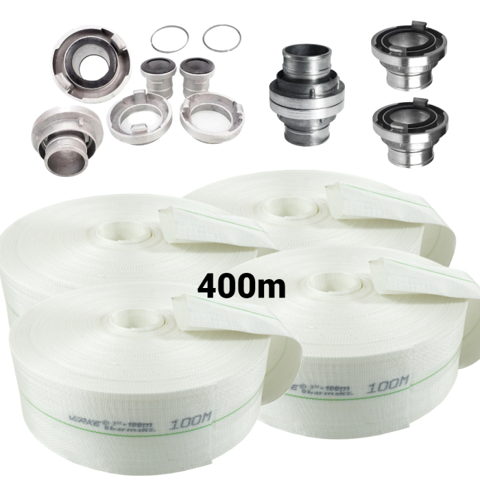 Furtun apa pompieri 400m 3 tol 8bar + racorduri conectori complet (V60147+(4)) [1]