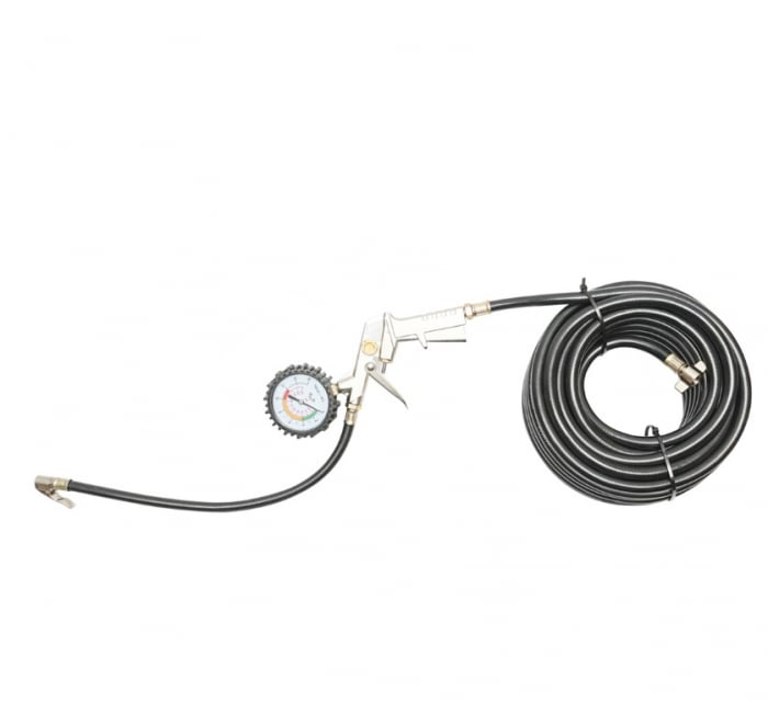 Furtun pentru umflat roti 13m cu pistol si manometru exterior 10.5mm DISBY13 (BK85060) [1]