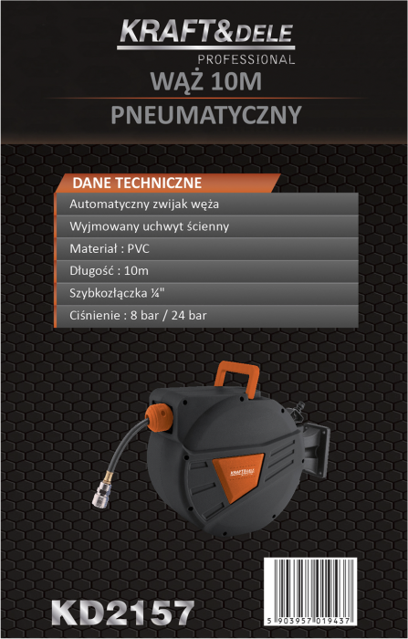 Furtun pneumatic 10m pe tambur automat cu suport rotativ (KD2157) [11]