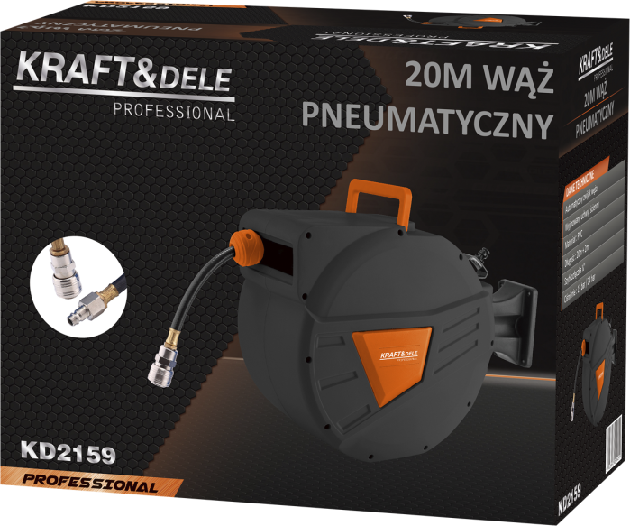 Furtun pneumatic 20m pe tambur automat cu suport rotativ (KD2159) [13]