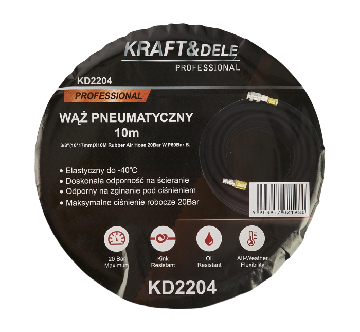 Furtun pneumatic cauciuc 10x17 mm, 10 m, 20 bar (KD2204) [3]