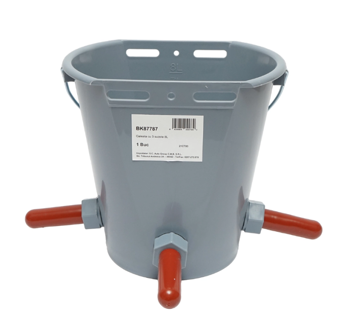 Galeata 8L cu 3 suzete pentru alaptat vitei adapatoare (BK87787) [1]