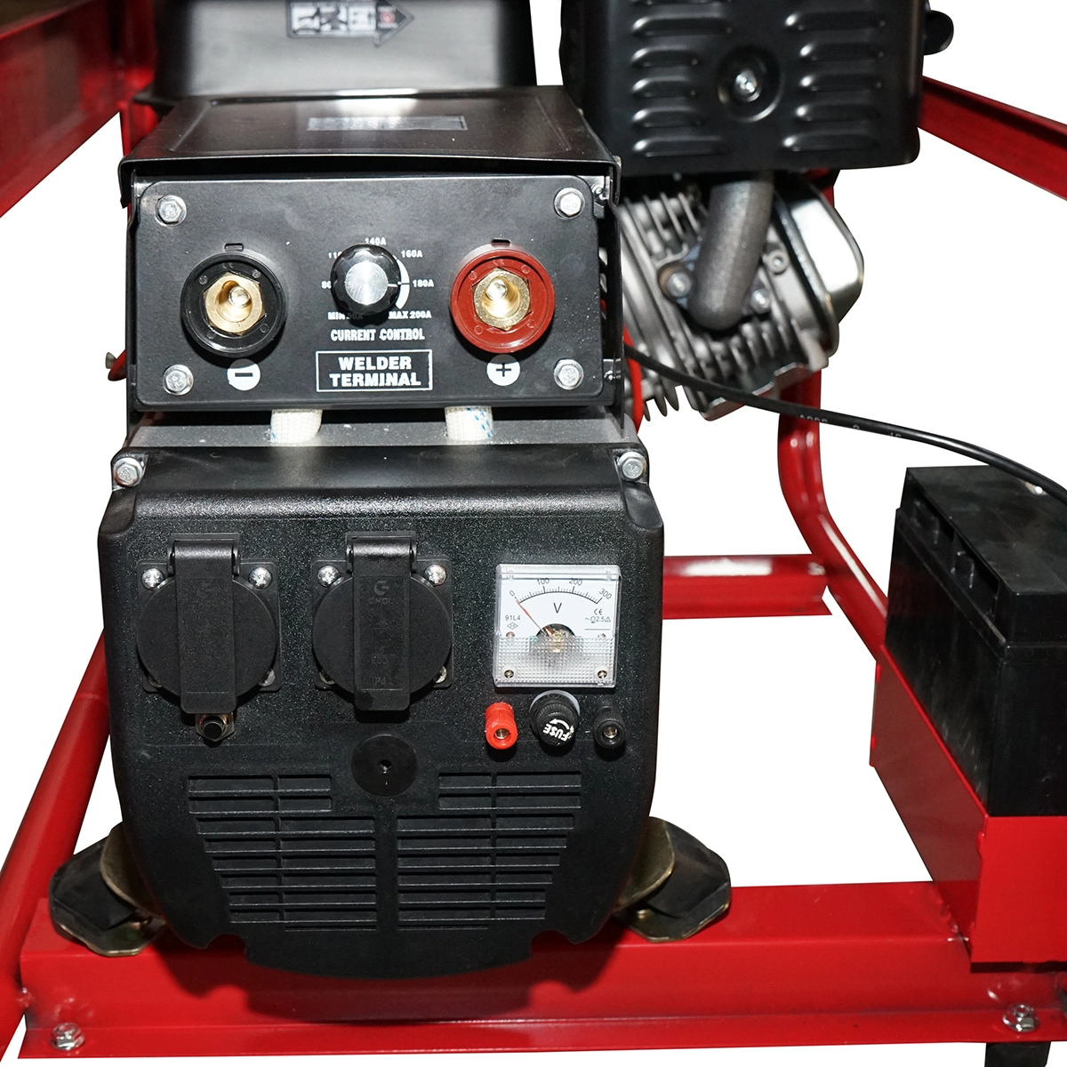 Generator 5kw + invertor sudura 200A 5000W pornire electrica la cheie invertor incorporat curent 220V 12V 15CP DISPG86 (BK79658) [7]