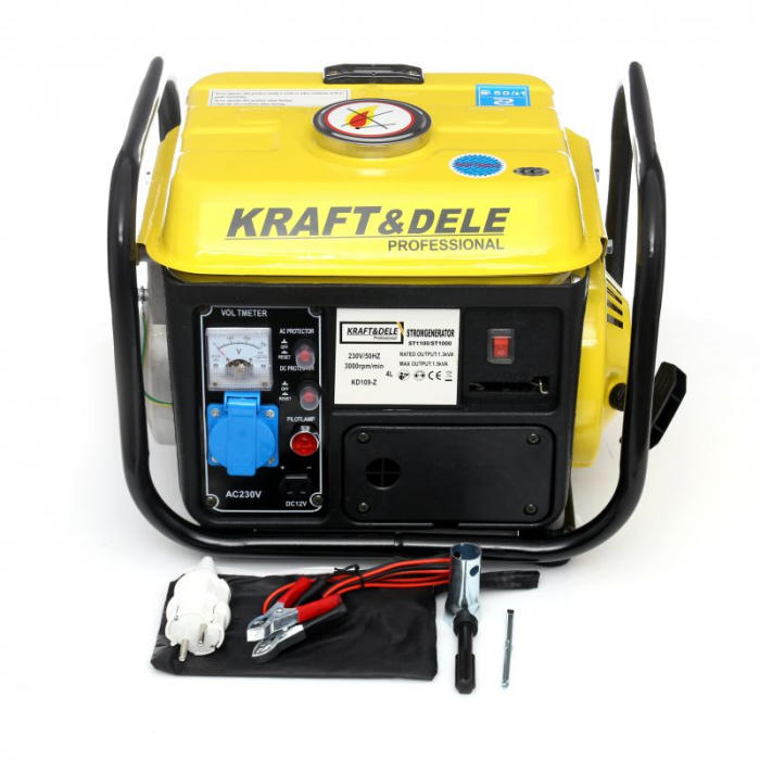Resigilat-Generator curent 1.2kW 1200W 230V 12V motor benzina 2CP (KD109Z) [1]