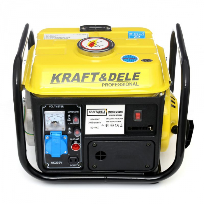 Resigilat-Generator curent 1.2kW 1200W 230V 12V motor benzina 2CP (KD109Z) [4]