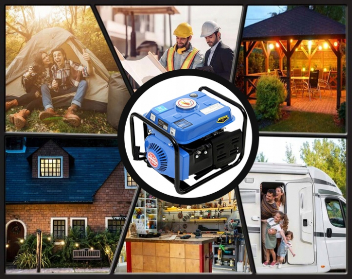 Resigilat-Generator curent 1.2kW 1200W 1x230V 1x12V motor benzina 2CP (KD109N) [11]