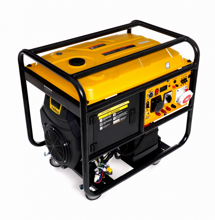 Generator curent 15kW 15000W 230V-380V 12V pornire electrica motor benzina 20CP (KD196) [3]
