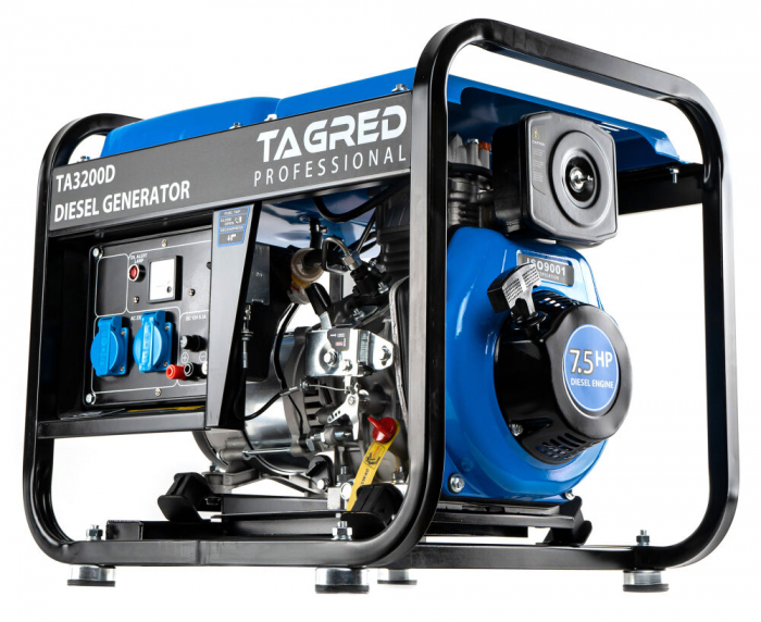 Generator curent 3.2kw 3200W 2x230V 12V motor pe benzina 7.5CP (TA3200D) [3]
