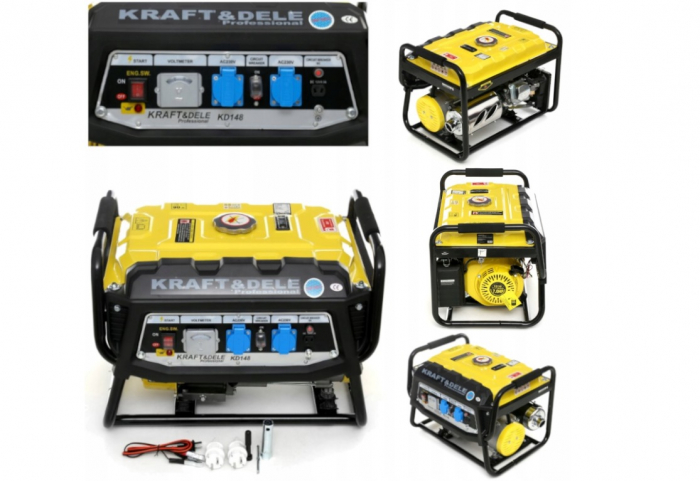 Generator curent 3.5kW 3500W 2x230V 12V motor benzina 7CP (KD148) [9]