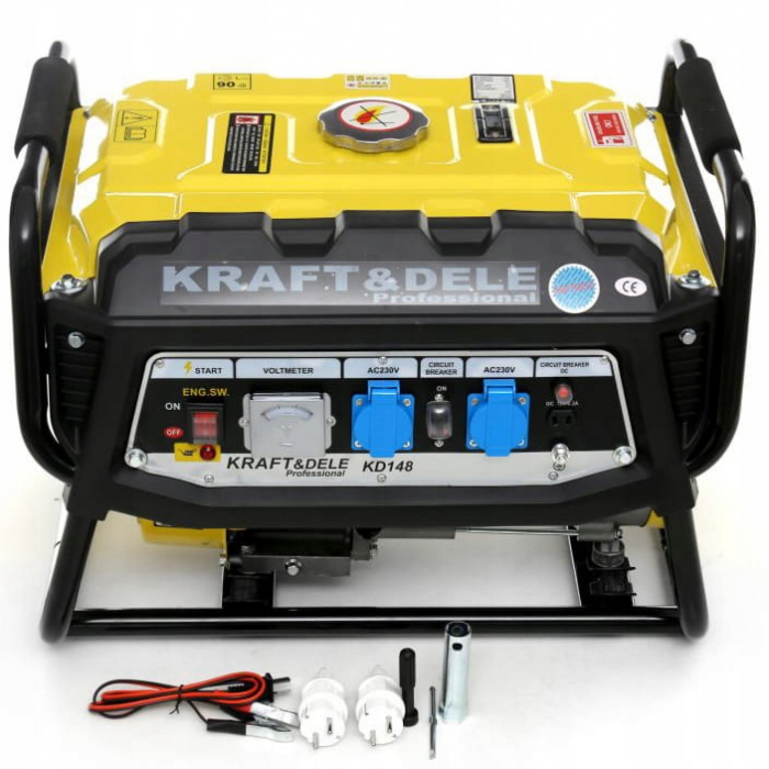 Generator curent 3.5kW 3500W 2x230V 12V motor benzina 7CP LCD (KD149) [4]