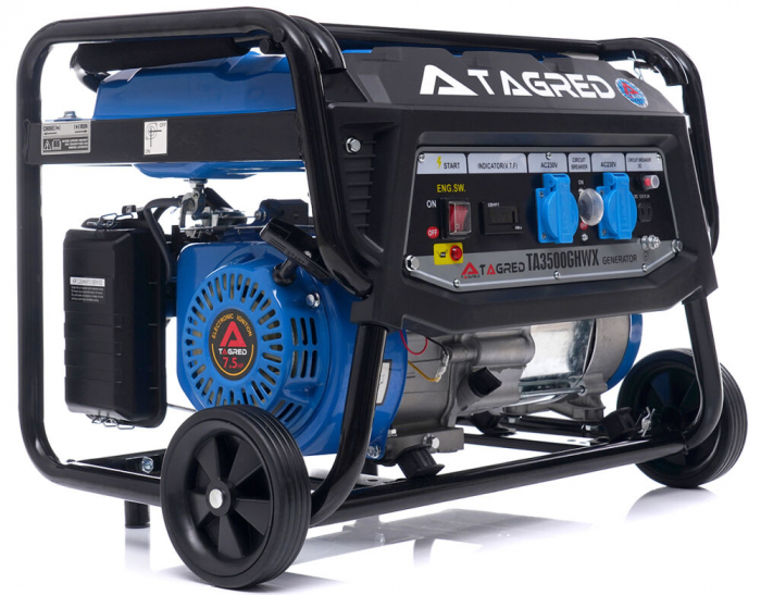 Generator curent 3.5kw 3500W 2x230V 12V motor pe benzina 7.5CP (TA3500GHWX) [7]