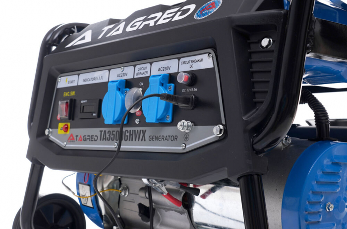 Generator curent 3.5kw 3500W 2x230V 12V motor pe benzina 7.5CP (TA3500GHWX) [5]