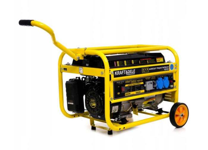 Generator curent 3.8kW 3800W 230V 12V + manere si roti motor benzina 7CP (KD125) [4]