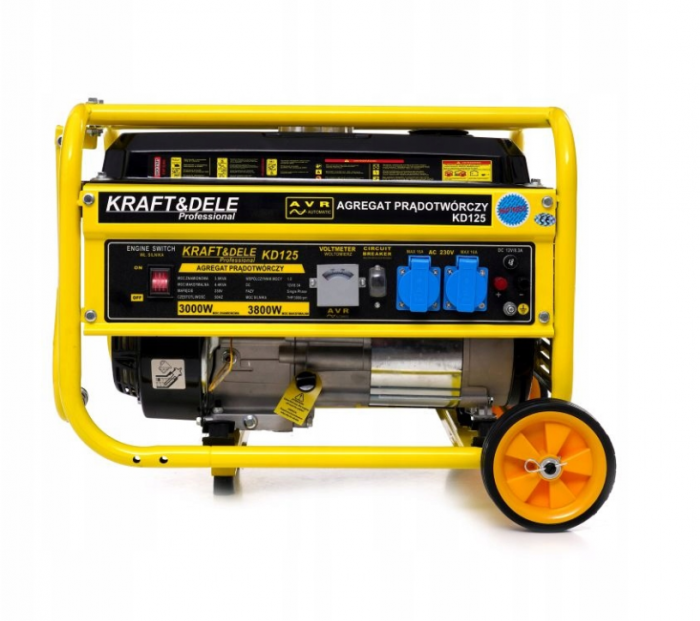 Generator curent 3.8kW 3800W 230V 12V + manere si roti motor benzina 7CP (KD125) [10]