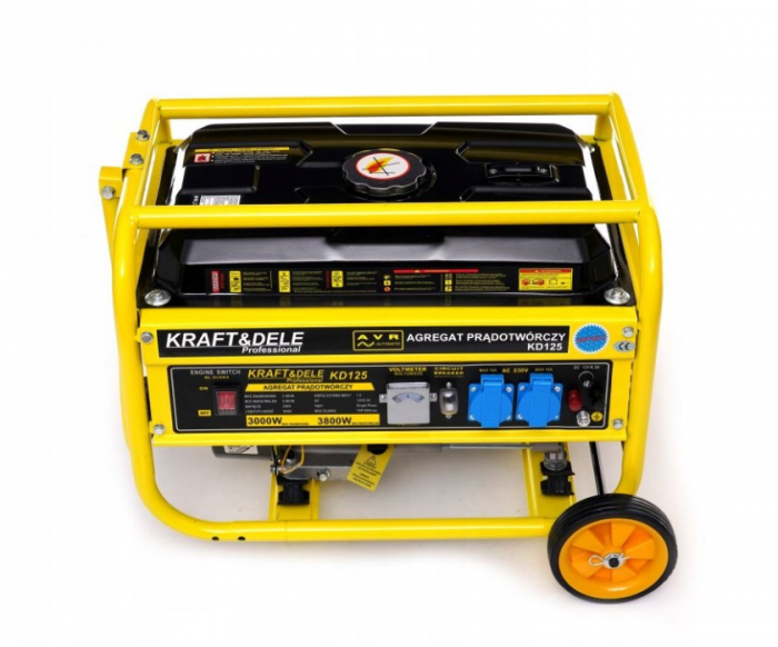 Generator curent 3.8kW 3800W 230V 12V + manere si roti motor benzina 7CP (KD125) [5]