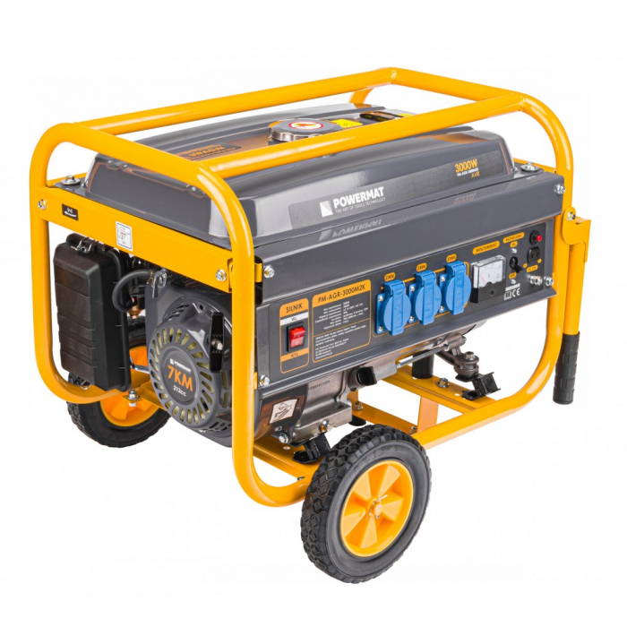 Generator curent 3kW 3000W 230V 12V + manere si roti motor benzina 7CP (PM1198) [3]