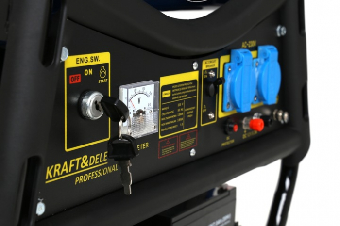 Generator curent 3kW 3000W 230V 12V + pornire electrica la cheie motor benzina 7CP (KD143) [7]
