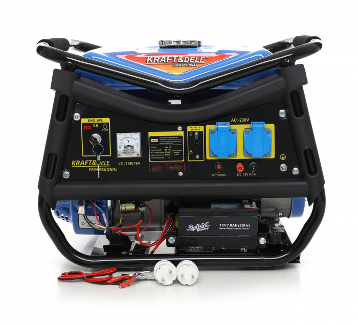 Generator curent 3kW 3000W 230V 12V + pornire electrica la cheie motor benzina 7CP (KD143) [1]
