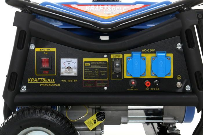 Generator curent 3kW 3000W 2x230V 12V+manere si roti, motor benzina 7CP (KD142) [6]