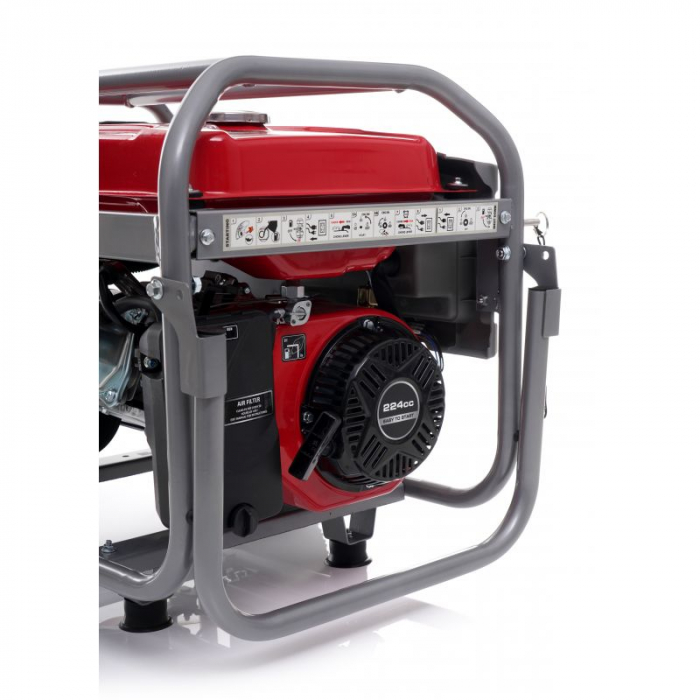 Generator curent 4.6kW 4600W 230V 12V + pornire electrica la cheie + manere si roti motor benzina (KD633) [11]