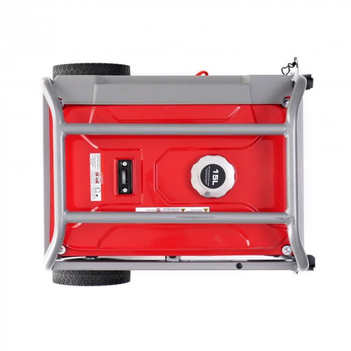 Generator curent 4.6kW 4600W 230V 12V + pornire electrica la cheie + manere si roti motor benzina (KD633) [9]
