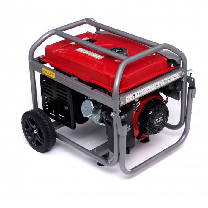 Generator curent 4.6kW 4600W 230V 12V + pornire electrica la cheie + manere si roti motor benzina (KD633) [7]