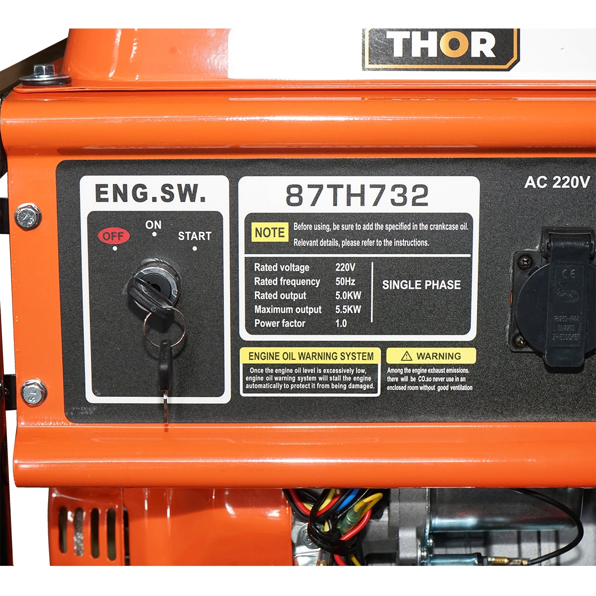 Generator curent 5.5kW 5500W 220V 12V  15CP pornire electrica si manuala DISDT45 (87TH732) [5]