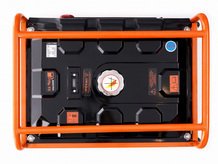 Generator curent 5.5kW 5500W 230V-380V 12V+pornire electrica la cheie+maner si roti motor benzina 15CP (KD165) [10]