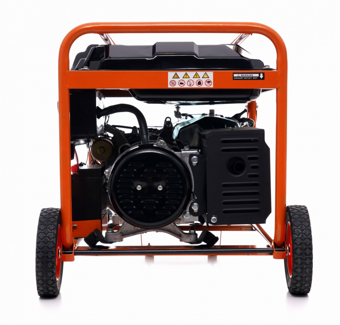 Generator curent 5.5kW 5500W 230V-380V 12V+pornire electrica la cheie+maner si roti motor benzina 15CP (KD165) [8]