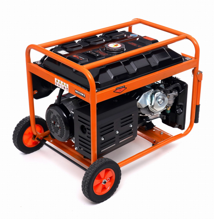 Generator curent 5.5kW 5500W 230V12V+pornire electrica+roti si maner motor benzina 15CP (KD164) [5]