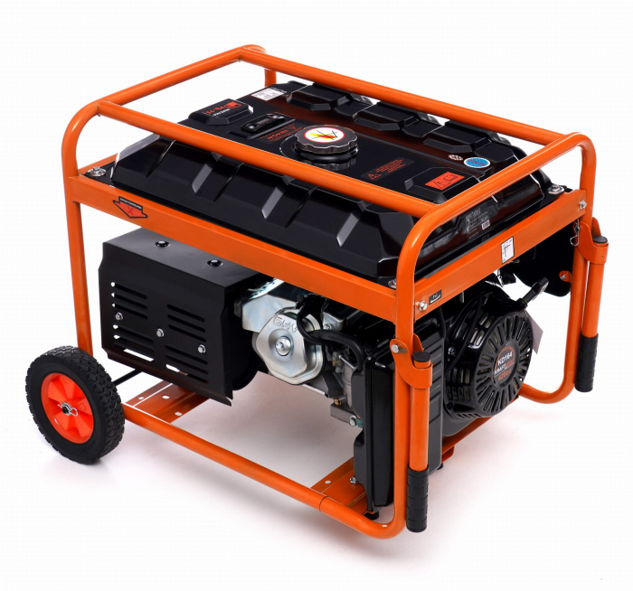 Generator curent 5.5kW 5500W 230V12V+pornire electrica+roti si maner motor benzina 15CP (KD164) [6]