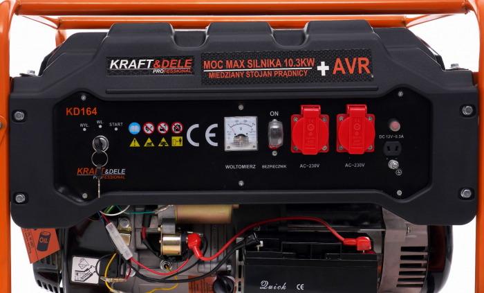 Generator curent 5.5kW 5500W 230V12V+pornire electrica+roti si maner motor benzina 15CP (KD164) [8]