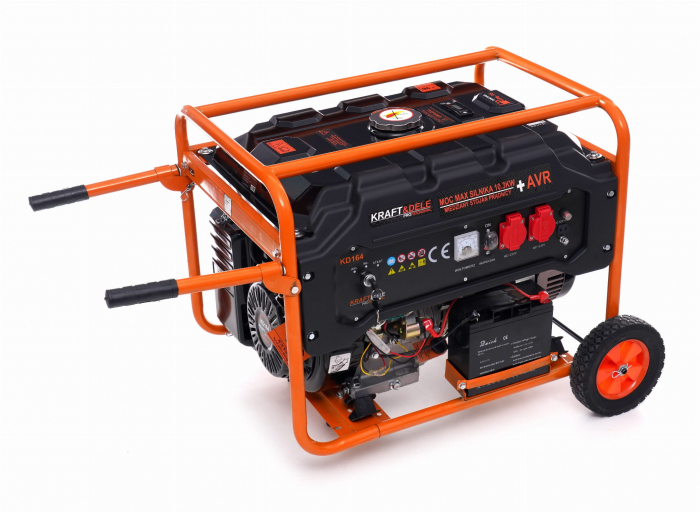 Generator curent 5.5kW 5500W 230V12V+pornire electrica+roti si maner motor benzina 15CP (KD164) [2]
