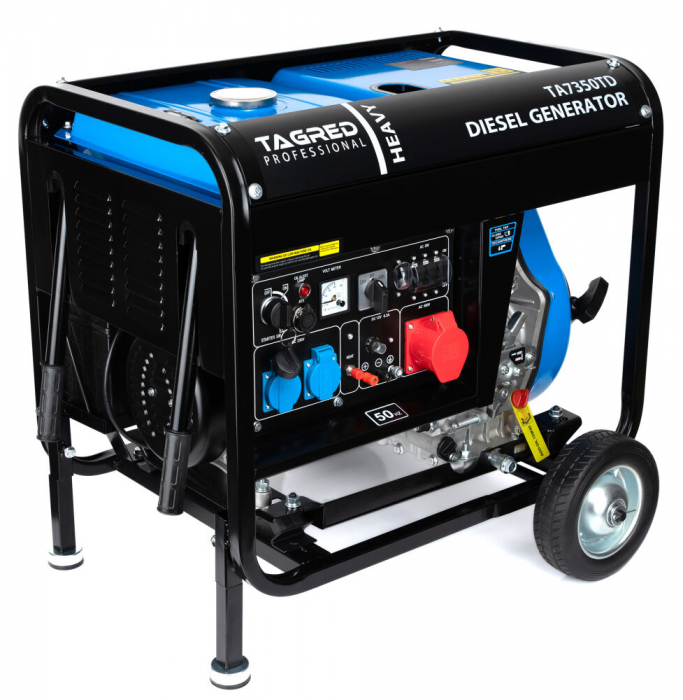 Generator curent 5kW 5000W 230v-380V + pornire electrica motor diesel motorina 10 CP (TA7350TD) [4]