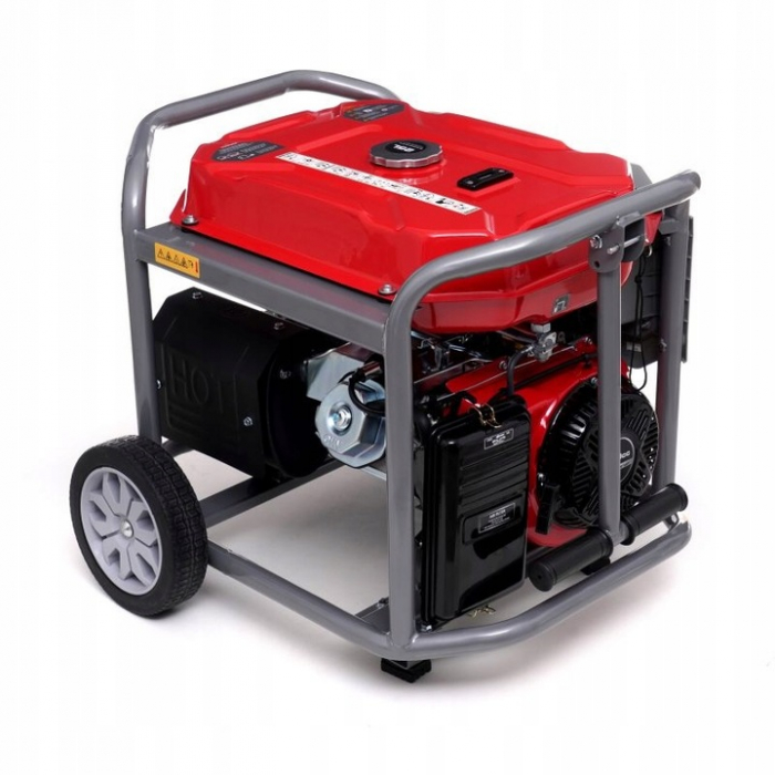 Generator curent 6.4kW 6400W 230V + pornire electrica la cheie + manere si roti motor benzina (KD634) [6]