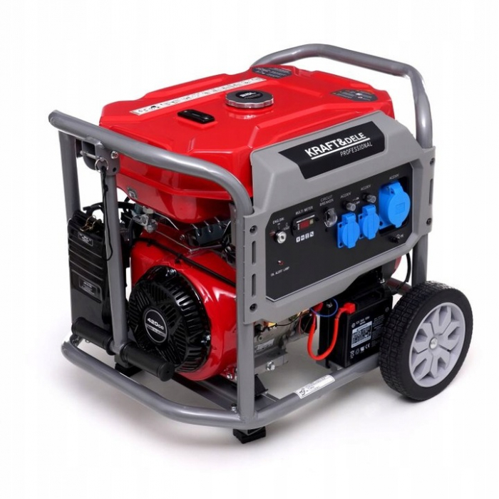 Generator curent 6.4kW 6400W 230V + pornire electrica la cheie + manere si roti motor benzina (KD634) [2]