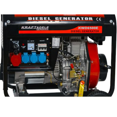 Generator curent 6.5kW 6500W 230V-380V 12V+PORNIRE LA CHEIE+ROTI motor motorina 10CP (KD120) [3]