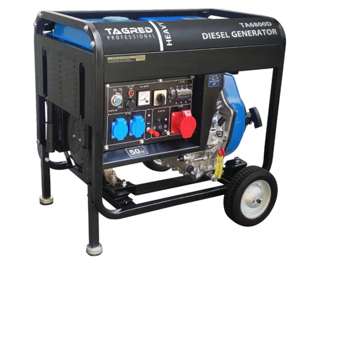 Generator curent 6.8kW 6800W 230v-380V +pornire electrica motor diesel motorina 15 CP (TA6800D) [1]
