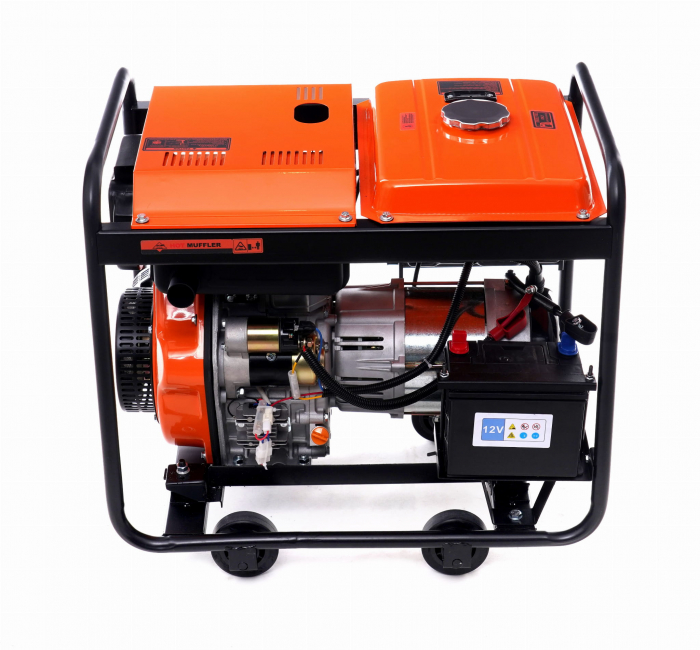 Generator curent 6kW 6000W 230V12V+pornire electrica la cheie motor diesel motorina 8CP (KD167) [4]