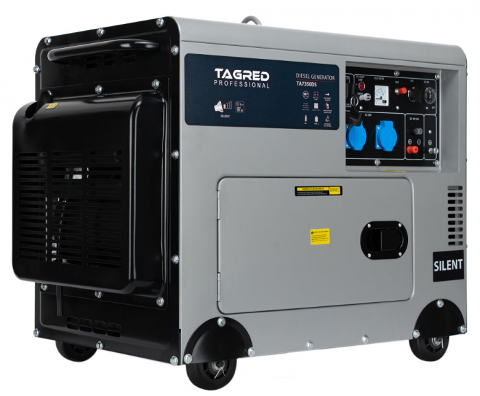 Generator curent 5kW 5000W 230v + ATS + roti +pornire electrica motor diesel motorina 10CP (TA7350DS) [5]