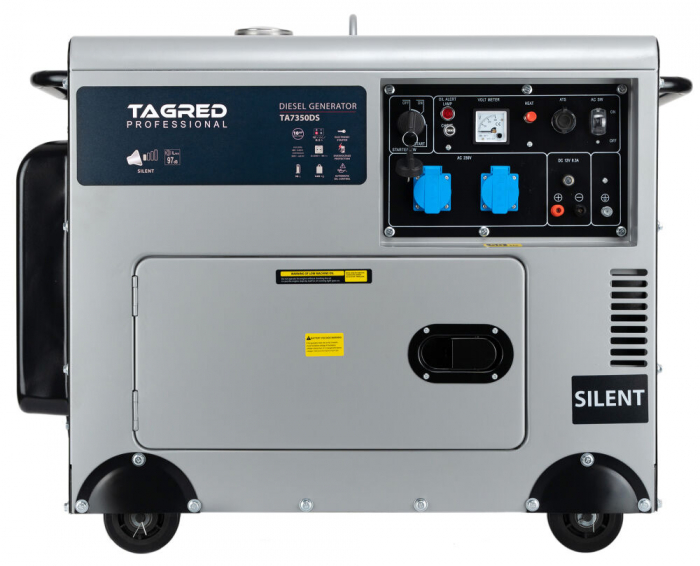 Generator curent 5kW 5000W 230v + ATS + roti +pornire electrica motor diesel motorina 10CP (TA7350DS) [1]