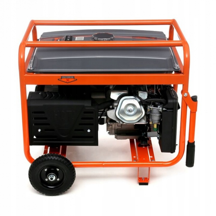 Generator curent 7.5kW 7500W 230V 380V 12V + pornire electrica la cheie + manere si roti motor benzina 15CP (KD147) [7]