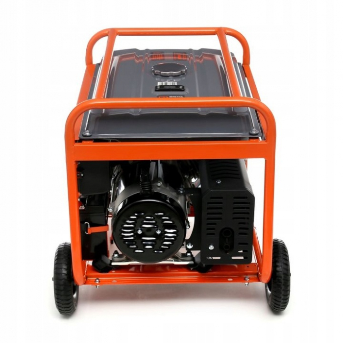 Resigilat-Generator curent 7.5kW 7500W 230V 380V 12V + pornire electrica la cheie + manere si roti motor benzina 15CP (KD147) [3]